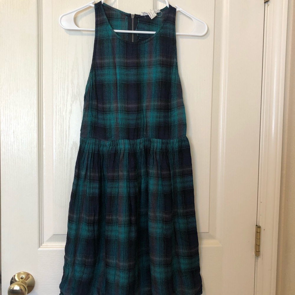 Blue & Green Plaid Dress